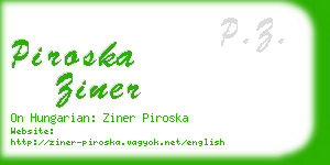 piroska ziner business card